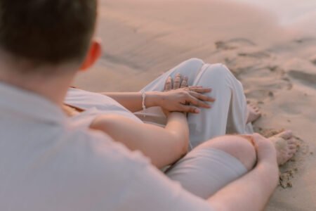 Couple walking on the beach at sunset, El Nido — Aubrey Stills Studio