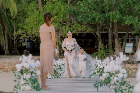 Candid wedding moment captured in El Nido, Palawan — Aubrey Stills Studio